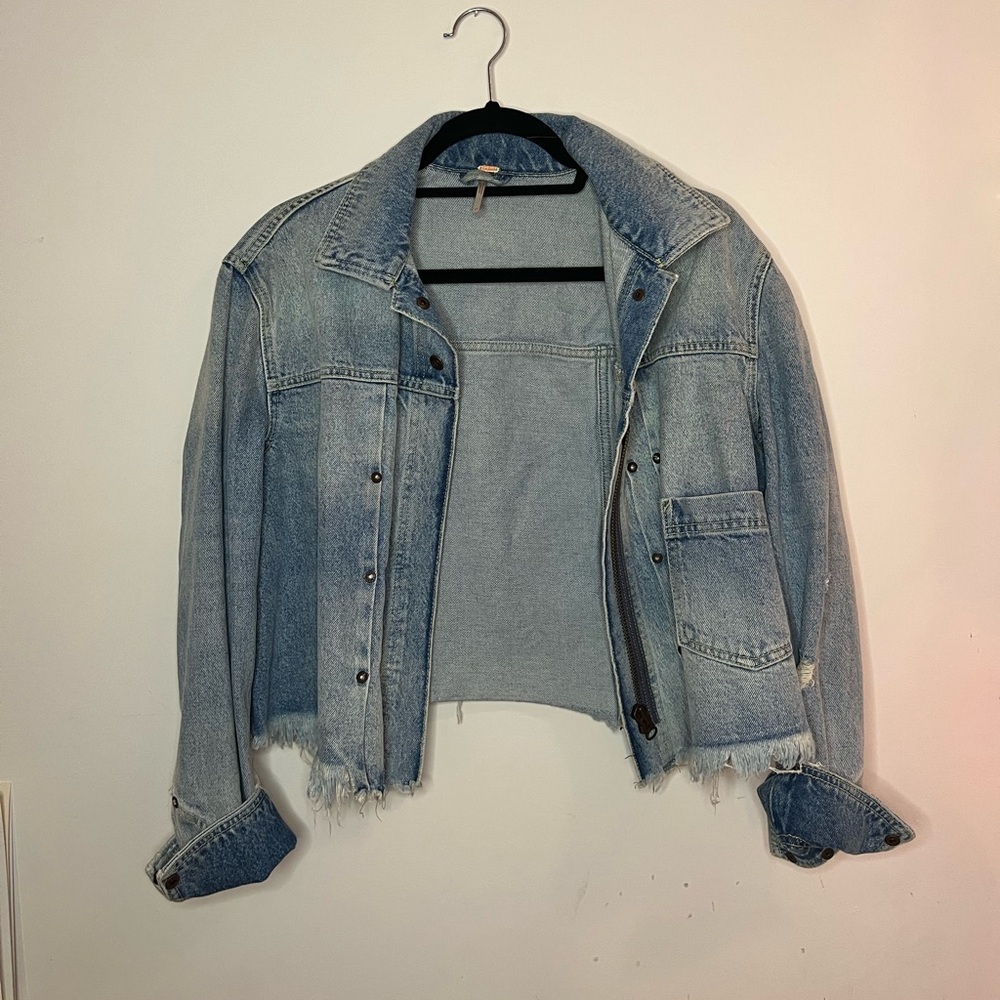 Free People Cropped Jean Jacket